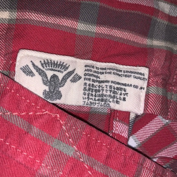 Womens Superdry Red/White PLAID SHIRT size L button up 3/4 sleeve - Picture 9 of 11